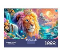León Coronado en un Reino de Flores Puzzle De 1000 Piezas el León Ocio Familiar para Adultos Y Niños 70x50cm/1000pcs