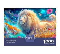 León Coronado en una Escena de Cascada Floral Puzzle De 1000 Piezas el León Juguete Educativo para Niños A Partir De 12 Años Y Adultos 70x50cm/1000pcs