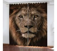 León Cortinas Opacas Paquete de 2, Animales Cortina, Puede Proteger contra el frío y el Calor, Adecuadas para Dormitorios y Salas de Estar, 140An x 245Al cm