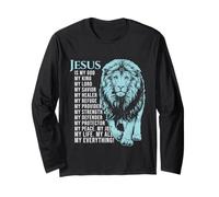 León Cristiano Jesús Es Mi Dios Rey Señor Salvador Fe Biblia Manga Larga