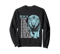 León Cristiano Jesús Es Mi Dios Rey Señor Salvador Fe Biblia Sudadera