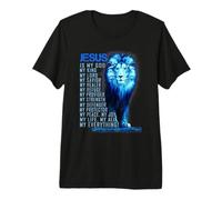 León Cristiano Jesús es mi Dios Rey, Señor y Salvador Camiseta Premium