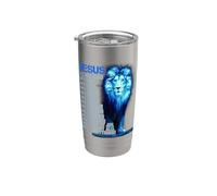 León cristiano Jesús es mi Dios Rey, Señor y Salvador Vaso térmico de acero inoxidable de doble pared