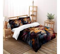 León Crown Juego De Cama Tamaño Elegant Comfort Lujoso Animales Lindos Bedding Funda De Edredón 3 Piezas 2 Funda De Almohada(50 * 75) Super Rey（260x220cm）