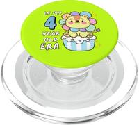 León de 4º cumpleaños en mi era de 4 años lindo animal divertido PopSockets PopGrip para MagSafe
