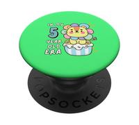 León de 5º cumpleaños en mi era de 5 años lindo animal divertido PopSockets PopGrip Adhesivo