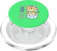 León de 5º cumpleaños en mi era de 5 años lindo animal divertido PopSockets PopGrip para MagSafe