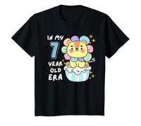 León de 7º cumpleaños en mi era de 7 años lindo animal divertido Camiseta