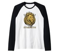 León de Cartas del Tarot de Camiseta Manga Raglan