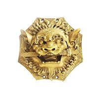 León de cobre que muerde la espada Espejo de chisme León Tigre Espejo tradicional Bagua Feng Shui chino Latón Estereoscópico Cabeza de bestia Espejo Bagua / 693(5.9 Inch)
