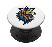 León de Judá Estrella de David - Soy Yisrael Chai Orgullo Judío PopSockets PopGrip Adhesivo