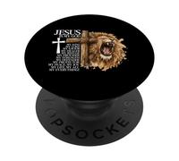León de Judá Jesús My King Christian Worship Bible Versículo PopSockets PopGrip Adhesivo