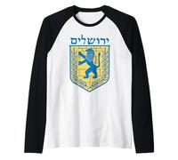 León de Judá Regalo Israel Jerusalén Judío Signo Judío Hebreo Camiseta Manga Raglan