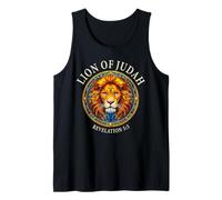 León de Judá Revelación Biblia Versículo Vitral Arte Camiseta sin Mangas