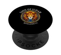 León de Judá Revelación Biblia Versículo Vitral Arte PopSockets PopGrip Adhesivo