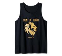 León de Judá Revelación Cristiana 5:5 Versículo de la Biblia de Fe Camiseta sin Mangas