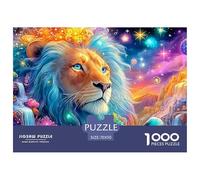 León de Manada Azul en un Terreno fantástico y Luminoso Puzzle De 1000 Piezas león, Excelente Juego para Adultos Y Niños 70x50cm/1000pcs