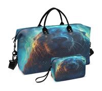 LeóN De Mar Azul Fresco Bolsas de Viaje para Gimnasio, Bolso de Fin de Semana con Bolsa de Aseo para Niñas Hombres