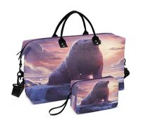 LeóN De Mar Fresco Bolsas de Viaje para Gimnasio, Bolso de Fin de Semana con Bolsa de Aseo para Niñas Hombres