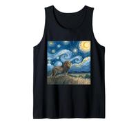 León Debajo del Cielo Estrellado Van Gogh Celestial Swirls Art Camiseta sin Mangas