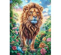 León del Bosque Puzzle 500 Piezas Cartón Grueso para Principiantes Cuentos de Hadas de Animales Salvajes fantásticos Agilidad Mental Vacaciones Verano Garantía Reposición Piezas Regalo Ideal 500 PCS