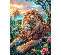 León del Bosque Rompecabezas 1000 Piezas Cartón para Mayores Cuentos de Hadas de Animales Salvajes fantásticos para Ocupar Tiempo Actividad Antiestrés Decoración Mural Mejor Valorado 1000 PCS