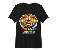 León del Orgullo Gay LGBTQ Rainbow Lion Queer Pride Igualdad Camiseta Premium