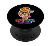 León del Orgullo Gay LGBTQ Rainbow Lion Queer Pride Igualdad PopSockets PopGrip Adhesivo