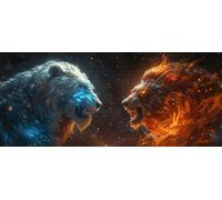 LeóN Diamond Painting Grande 50x100cm, 5D Diamond Painting Adultos Flame, DIY Manualidades Adultos Kit Punto de Cruz, Cuadro Diamantes de Imitación Kit Bordado, Decoracion Hogar Regalo B-5134