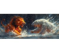 LeóN Diamond Painting Grande 50x100cm, 5D Diamond Painting Adultos Oso Polar, DIY Manualidades Adultos Kit Punto de Cruz, Cuadro Diamantes de Imitación Kit Bordado, Decoracion Hogar Regalo 3-1156