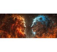 LeóN Diamond Painting Grande 70x140cm, 5D Diamond Painting Adultos Flame, DIY Manualidades Adultos Kit Punto de Cruz, Cuadro Diamantes de Imitación Kit Bordado, Decoracion Hogar Regalo 1-4730