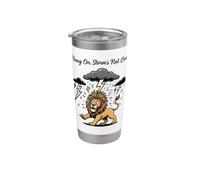 León divertido de Hang On Storm no ha terminado Vaso térmico de acero inoxidable de doble pared