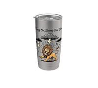 León divertido de Hang On Storm no ha terminado Vaso térmico de acero inoxidable de doble pared