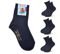 LEON D'ORO Calcetín niño algodón 3/6 pares calcetines niño algodón ligero verano calcetines Made in Italy, Azul 3 Pares, 38-40