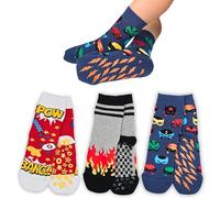 Leon D'Oro - Calcetines antideslizantes de algodón para niños, Calzas para niño y niña, ABS, para la escuela, casa, inflables, Made in Italy, 19-22