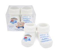 LEON D'ORO Calcetines de bebé calcetín regalo zapatos zapatos niños primeros meses talla única Made in Italy, PRÍNCIPE, Talla única