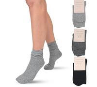 LEON D'ORO Calcetines de cachemira para mujer, calcetines de lana y cachemir térmicos de invierno, fabricados en Italia, idea de regalo de Navidad, Talla única