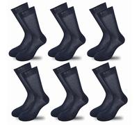 LEON D'ORO Calcetines de hombre de algodón cortos, 6 pares, calcetines cortos para hombre, hilo de Escocia, fabricados en Italia, Azul 6 Pares Liso, 43-44