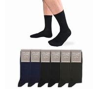 LEON D'ORO Calcetines de hombre de algodón cortos, 6 pares, ligeros, hilo de Escocia, lunares a rayas, fantasía, fabricado en Italia (FR/ES, Números, 40, 45, Regular, Regular, Surtido de color liso)