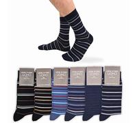 LEON D'ORO Calcetines de hombre de algodón cortos, 6 pares, ligeros, hilo de Escocia, lunares a rayas, fantasía, fabricado en Italia (FR/ES, Números, 40, 45, Regular, Regular, Surtido de color línea)