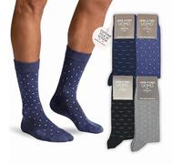 LEON D'ORO Calcetines de hombre de algodón cortos, 6 pares, ligeros, hilo de Escocia, lunares a rayas, fantasía, fabricado en Italia (FR/ES, Números, 40, 45, Regular, Regular, Surtido de color micro)