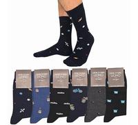 LEON D'ORO Calcetines de Hombre de Algodón Cortos, Calcetines de Hombre de Fantasía, Calcetines de Hombre de Rombos, Rayas, Lunares, Moda, Fabricados en Italia, 40-45