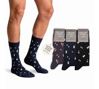 LEON D'ORO Calcetines de hombre de algodón cortos ligeros de hilo de Escocia calcetines de verano lunares rayas fantasía Made in Italy, Surtido Pary 3 pares, 40-45