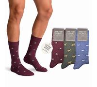 LEON D'ORO Calcetines de hombre de algodón cortos ligeros de hilo de Escocia calcetines de verano lunares rayas fantasía Made in Italy, Surtido Globe 3 pares, 40-45