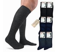 LEON D'ORO Calcetines de hombre lana largos sanitarios calcetines hombre sin elástico para diabéticos Made in Italy, ASS, 40-42