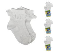 LEON D'ORO Calcetines de niña elegantes de algodón hilo de Escocia ligero 3 pares calcetines ceremonia niña Made in Italy, Color blanco., 6- 12 meses