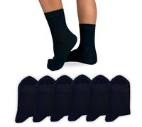 LEON D'ORO Calcetines de niño niña algodón elástico, calcetines niño niña para escuela tiempo libre 6 pares Made in Italy, turquesa, 35-40