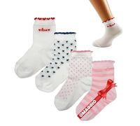 LEON D'ORO Calcetines para bebé de algodón, 4 pares, calcetines ligeros, hilo de Escocia, 6, 12, 18 meses, fabricados en Italia, FANTASÍA-ASS 1, 12- 18 meses