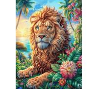 León en el jardín Rompecabezas 500 Piezas Cartón para Toda La Familia Cuentos de Hadas de Animales y Plantas Ocio Tranquilo En Casa Alivio Ansiedad Decoración Artística Detalle Regalo 500 PCS