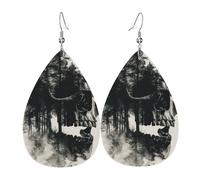 León En Los Árboles De Las Montañas Pendiente Cómodo Pendientes Colgante Moda Aretes Para Aniversario Mujer